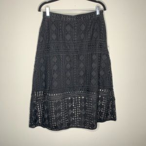 Country Road Black Eyelet Skirt Size 12